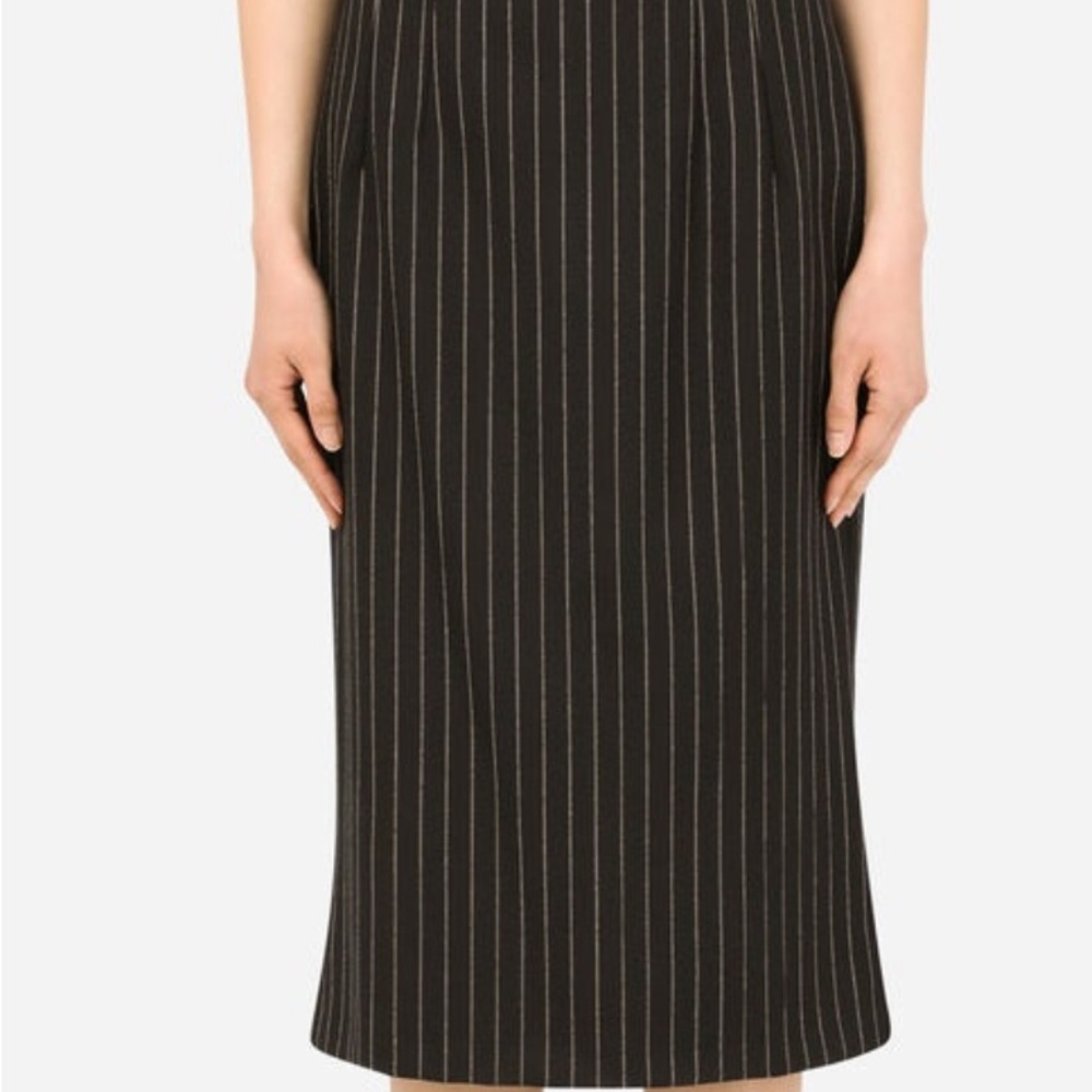Escada Elegant Black Pinstripe Skirt